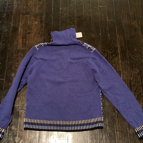 NWT New w/ Tag Men's UniqloxJW Anderson Blue Abstract Print Turtleneck Sweater - Picture 13 of 13